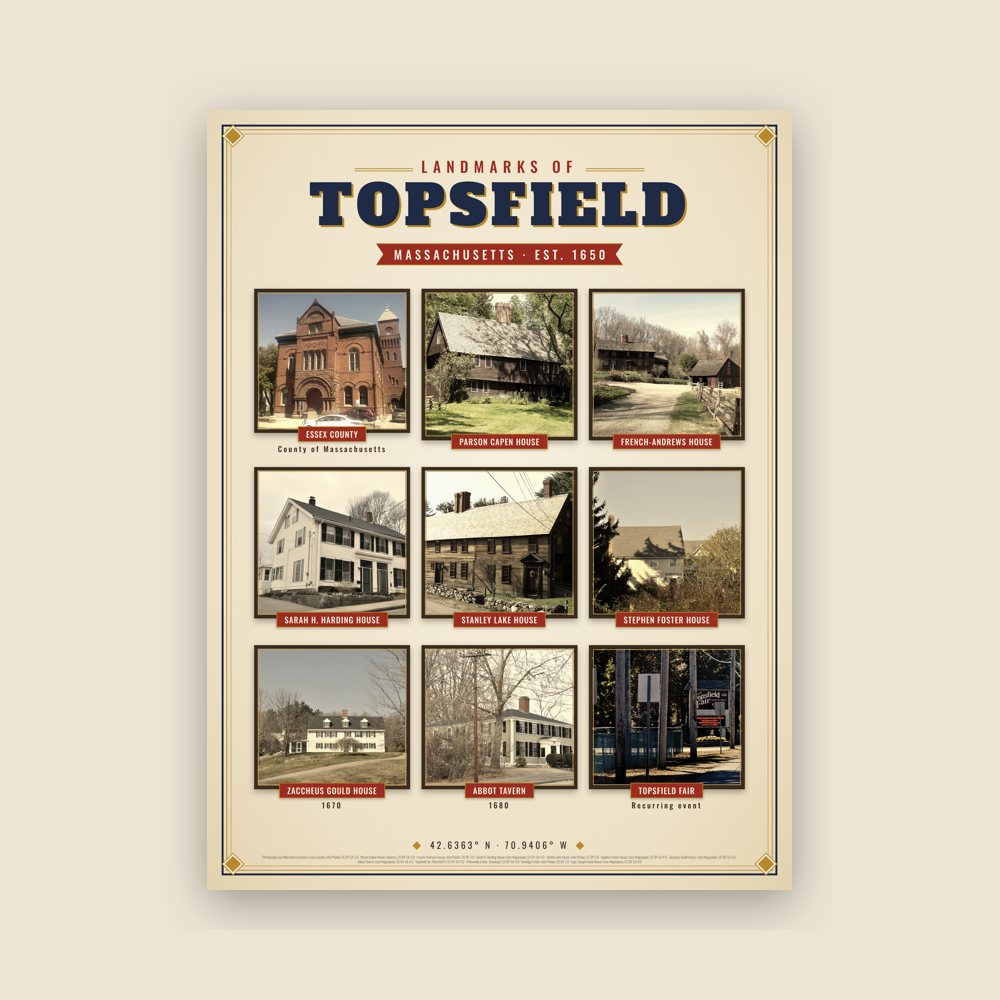 Topsfield Landmarks Photo Poster
