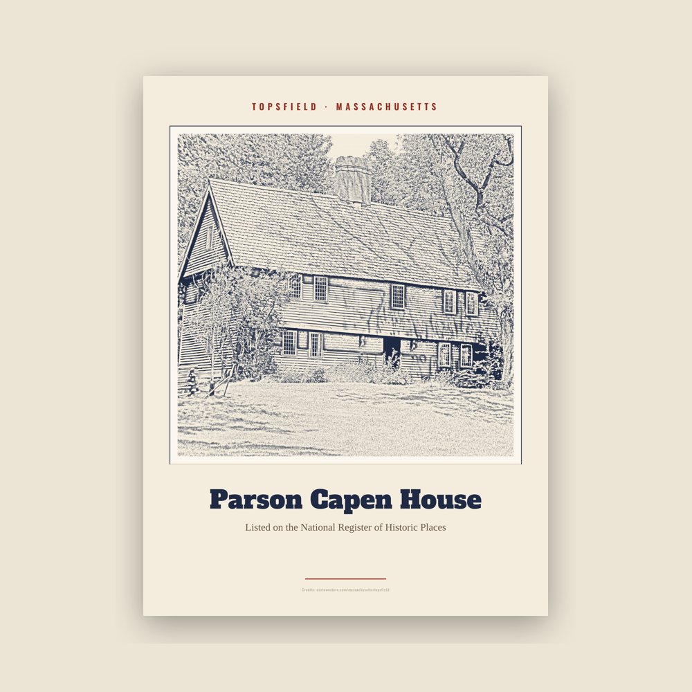 Topsfield Parson Capen House Landmark Print