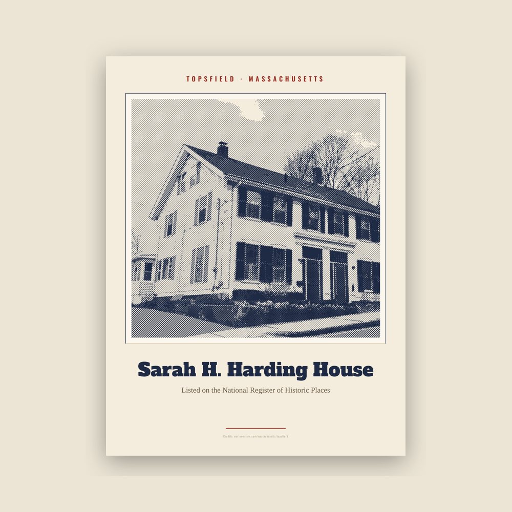 Topsfield Sarah H. Harding House Landmark Print