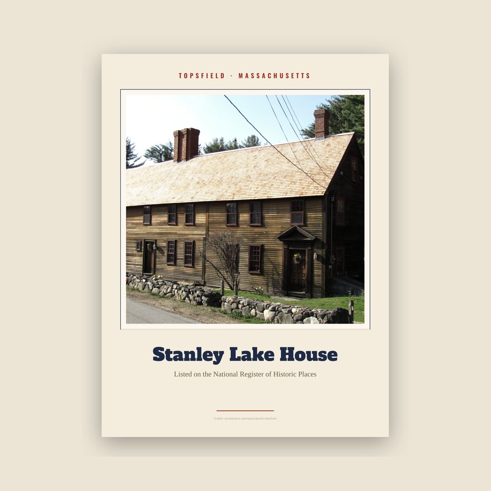 Topsfield Stanley Lake House Landmark Print