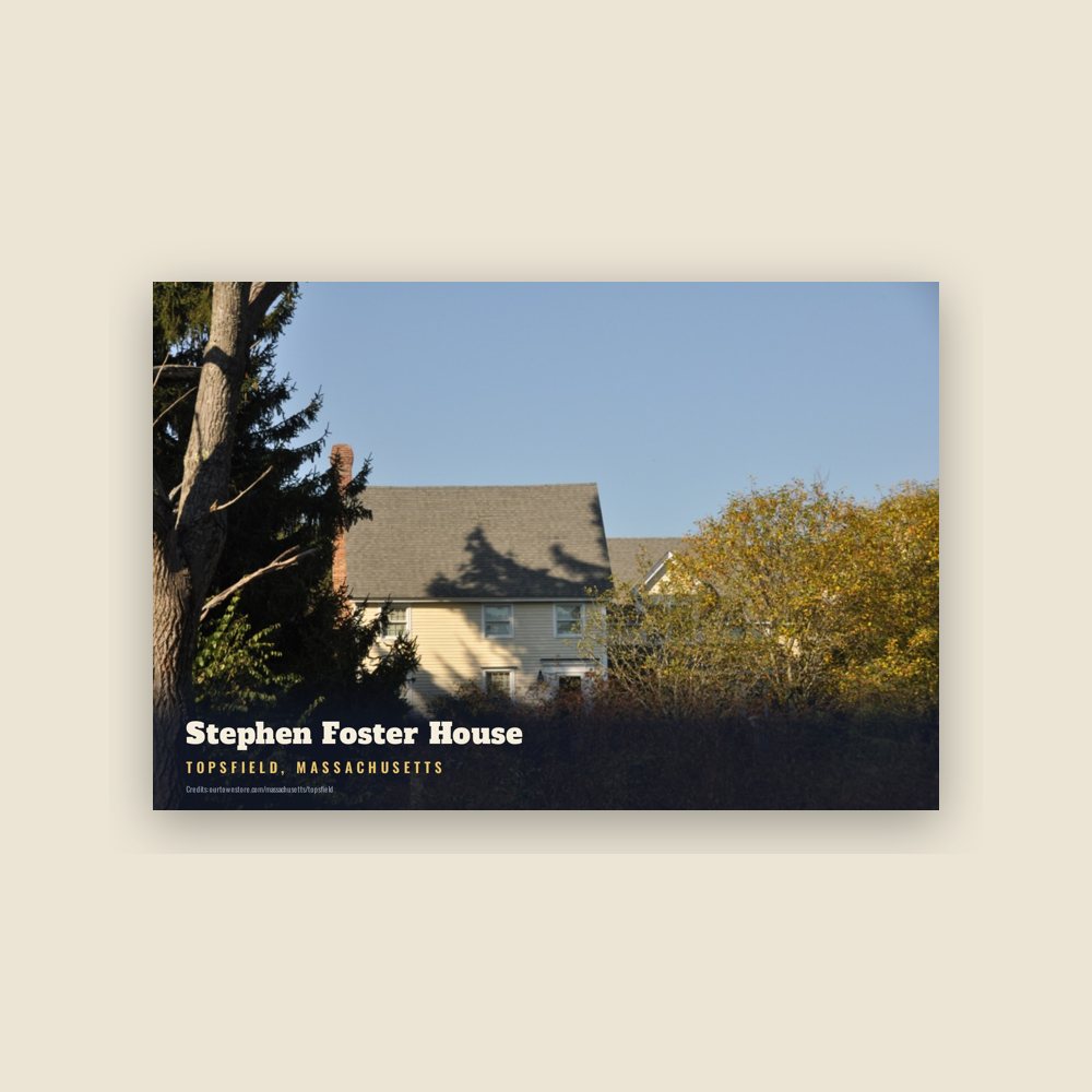 Topsfield Stephen Foster House Postcard