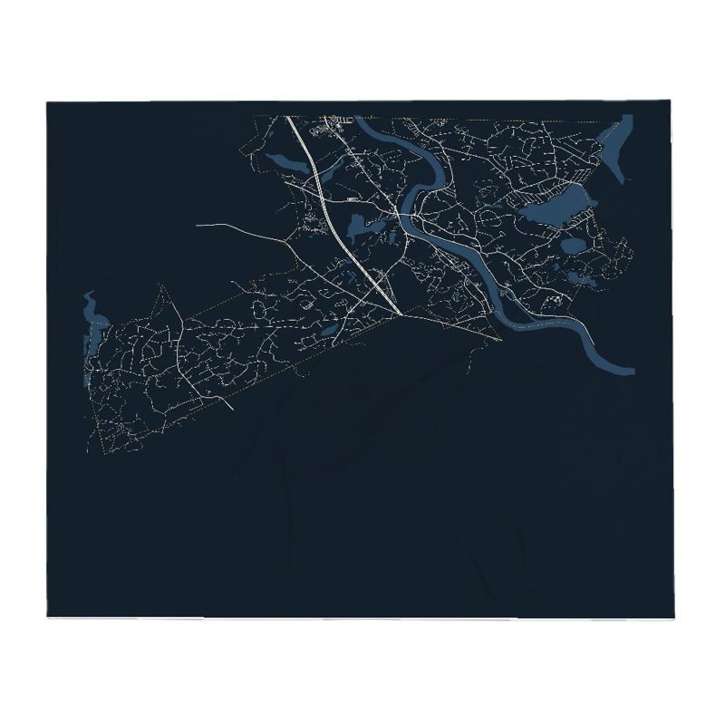 Tyngsborough Street Map Throw Blanket
