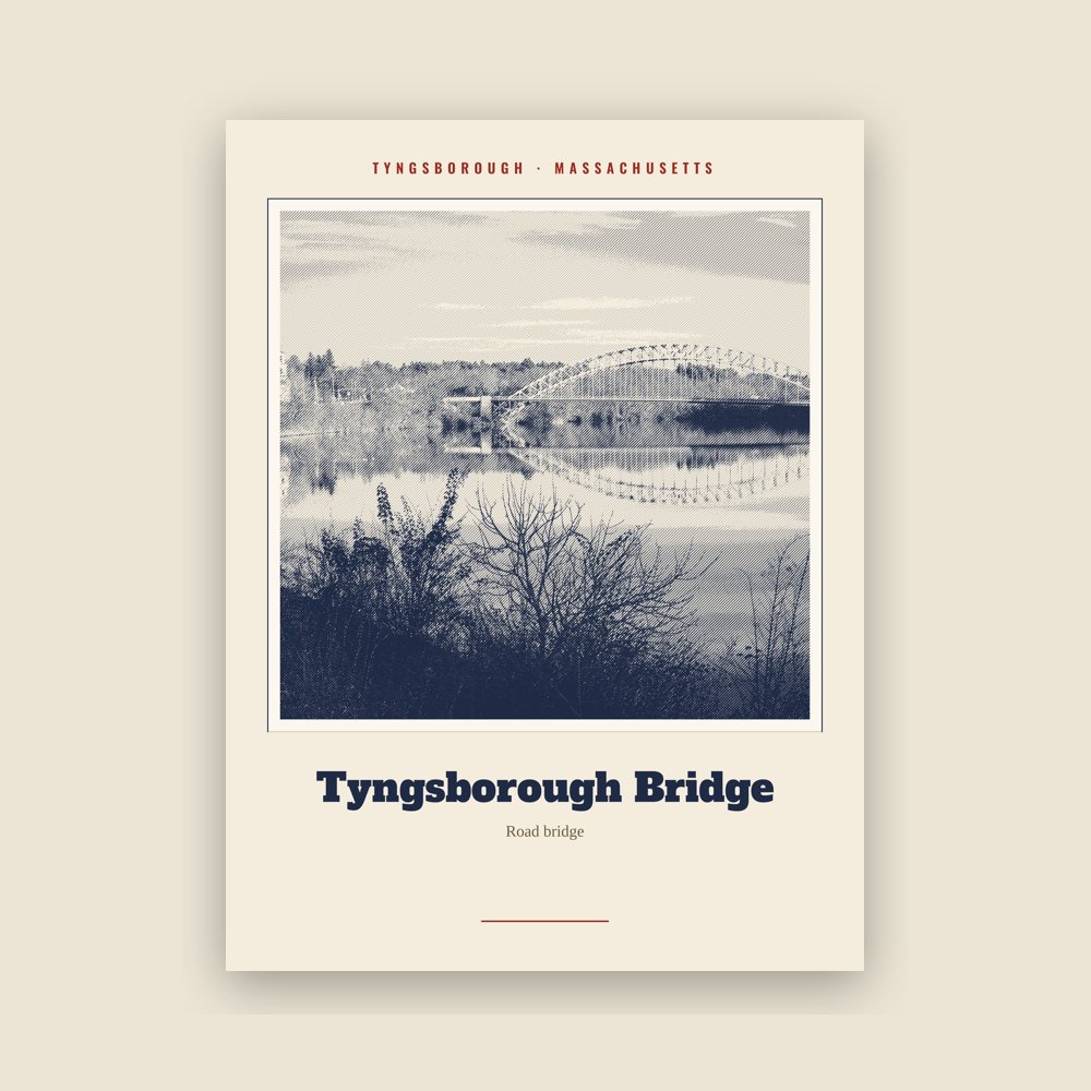 Tyngsborough Tyngsborough Bridge Landmark Print