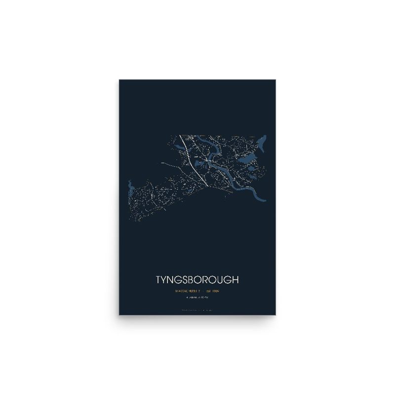 Tyngsborough Street Map Poster · Midnight