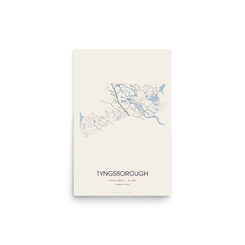 Tyngsborough Street Map Poster · Linen