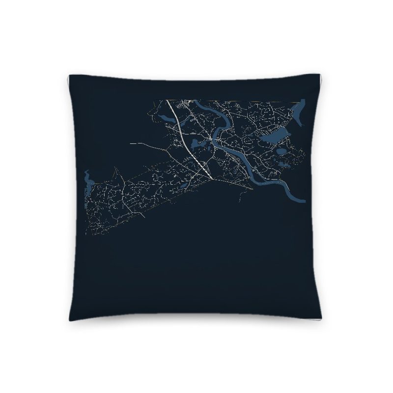 Tyngsborough Map Throw Pillow