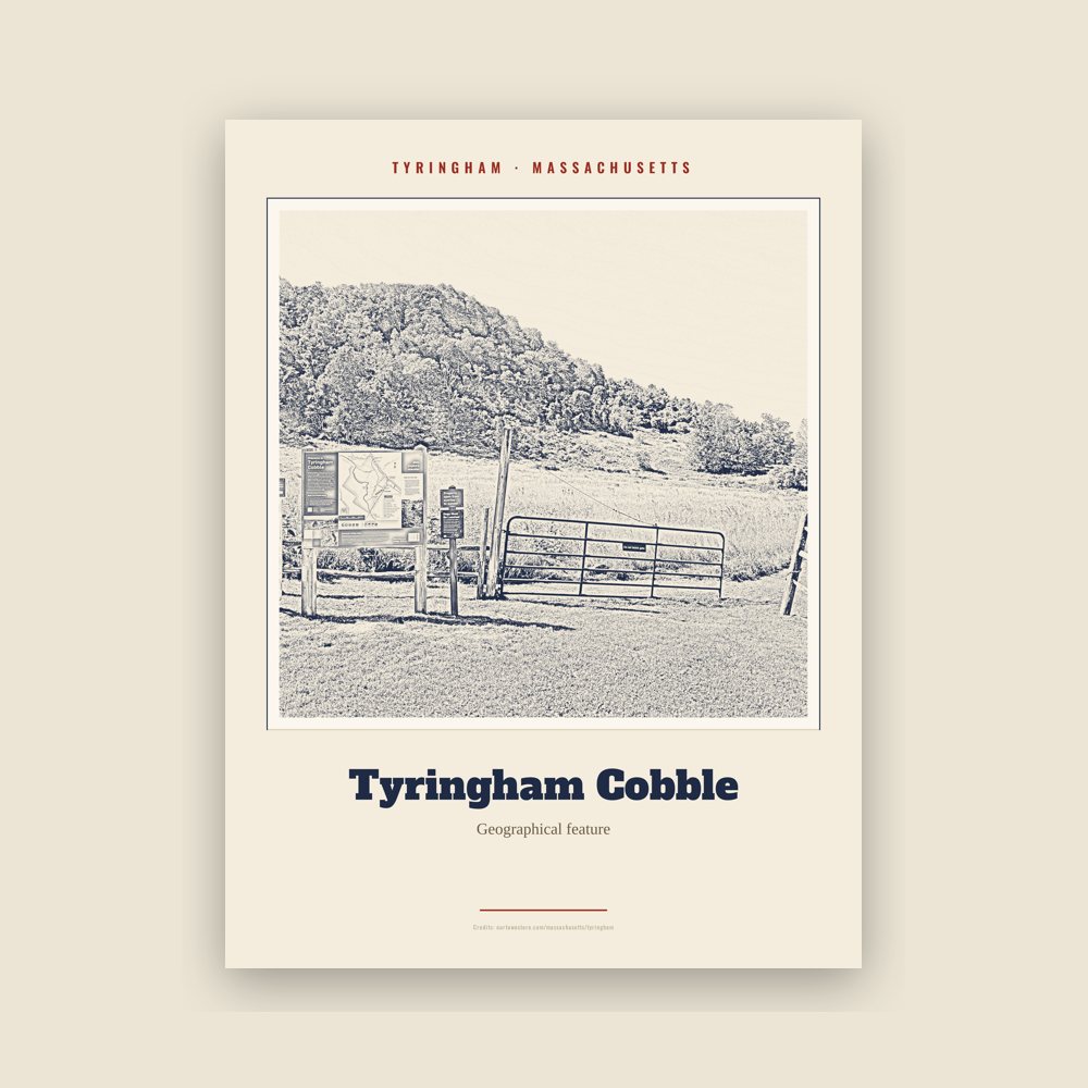 Tyringham Tyringham Cobble Landmark Print
