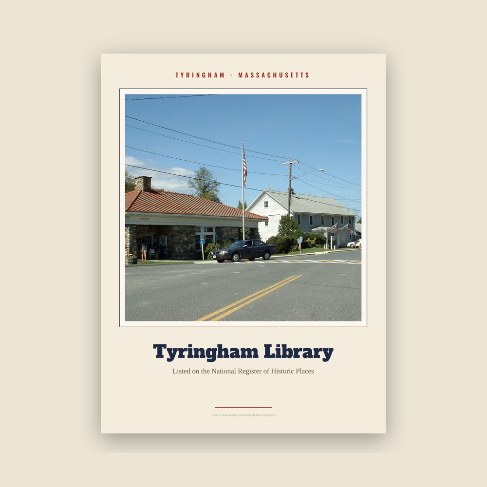 Tyringham Tyringham Library Landmark Print