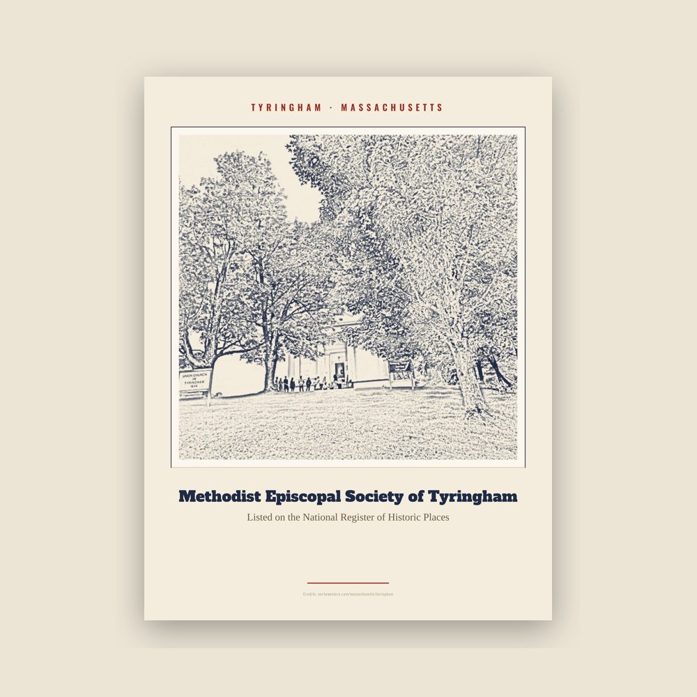 Tyringham Methodist Episcopal Society of Tyringham Landmark Print