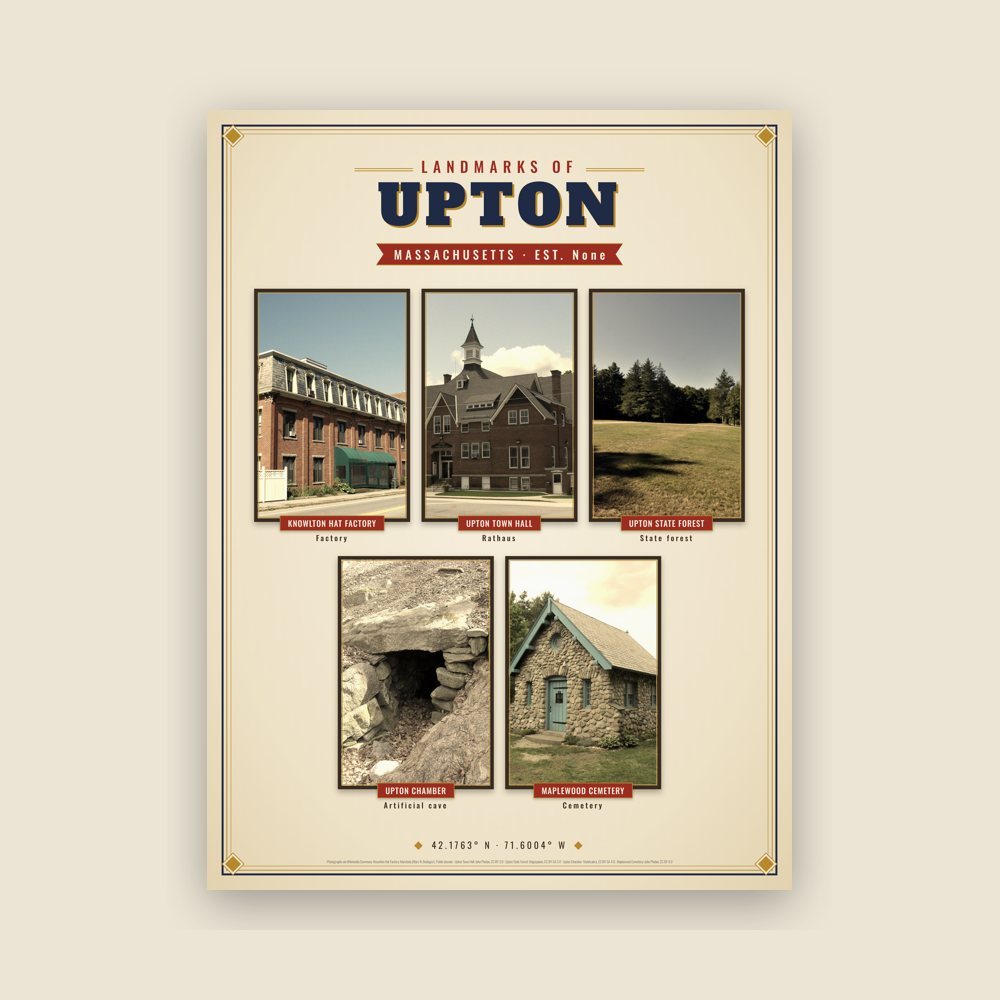 Upton Landmarks Photo Poster