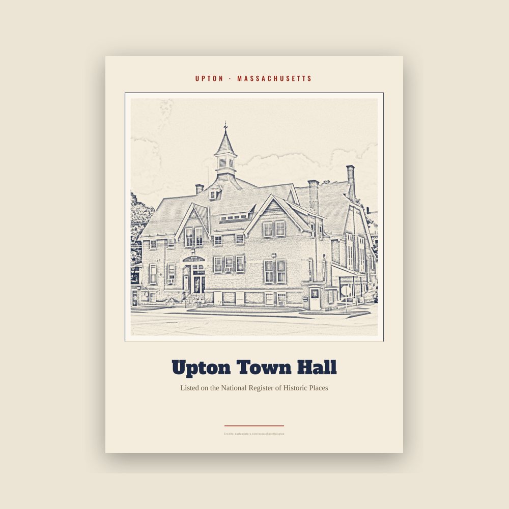 Upton Upton Town Hall Landmark Print