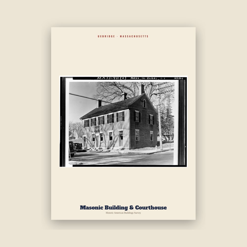 Uxbridge Masonic Building & Courthouse Archive Print