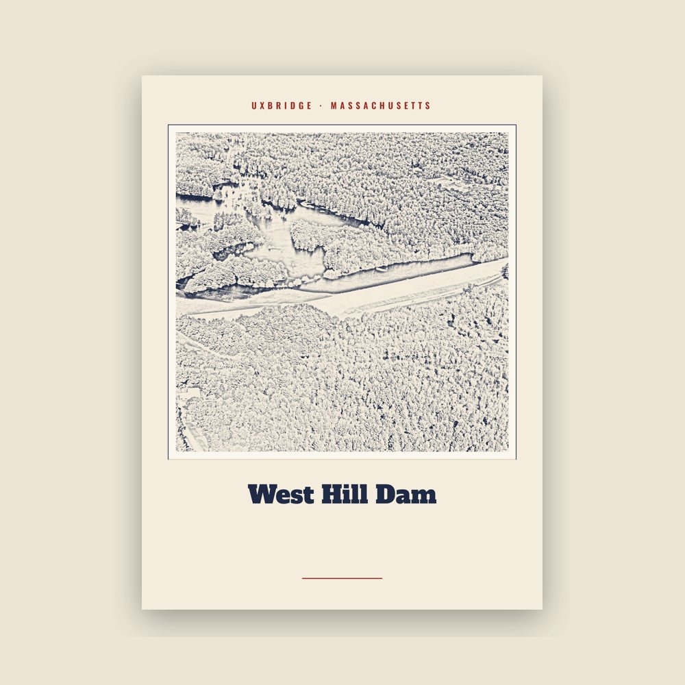 Uxbridge West Hill Dam Landmark Print