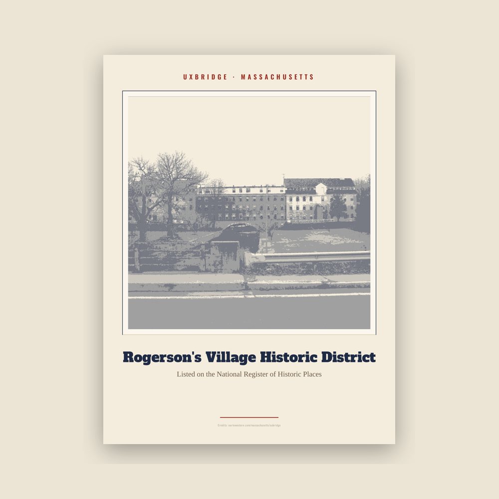 Uxbridge Rogerson's Village Historic District Landmark Print