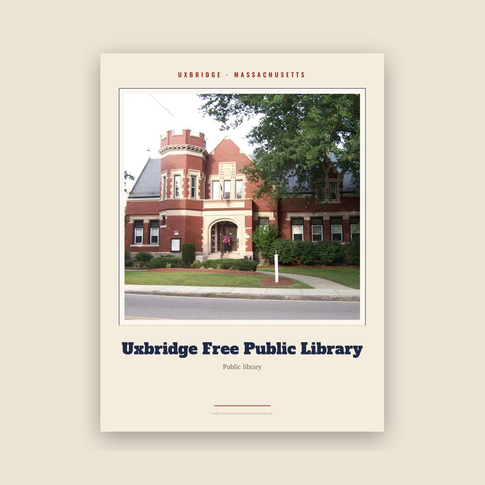 Uxbridge Uxbridge Free Public Library Landmark Print