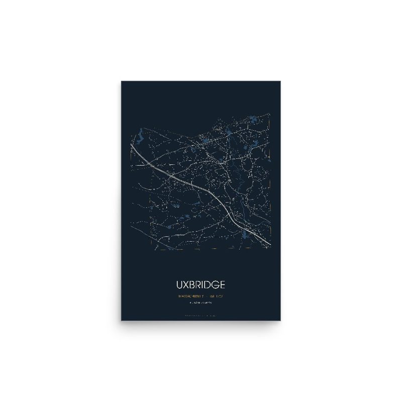 Uxbridge Street Map Poster · Midnight