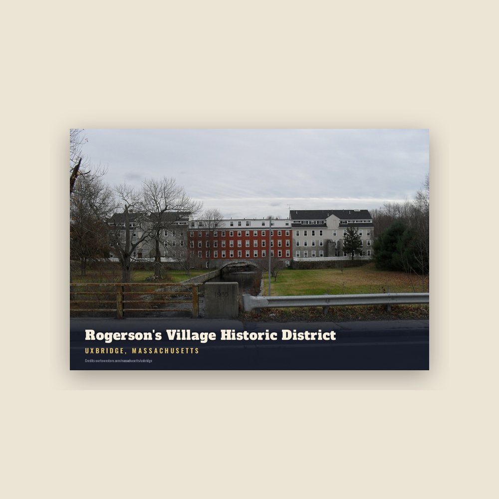 Uxbridge Rogerson's Village Historic District Postcard