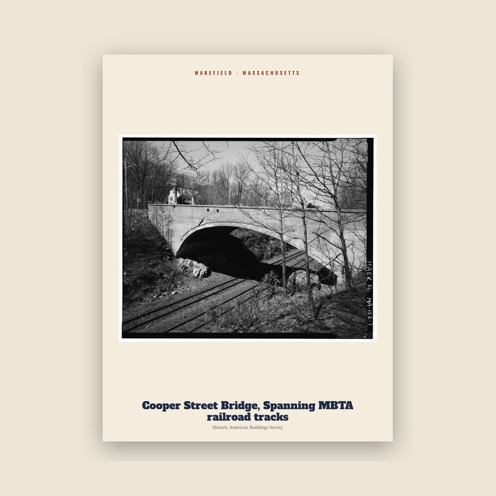 Wakefield Cooper Street Bridge, Spanning MBTA railroad tracks Archive Print
