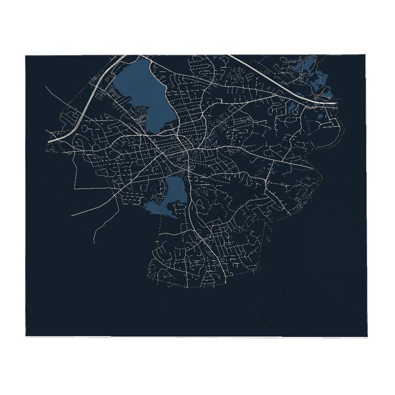 Wakefield Street Map Throw Blanket