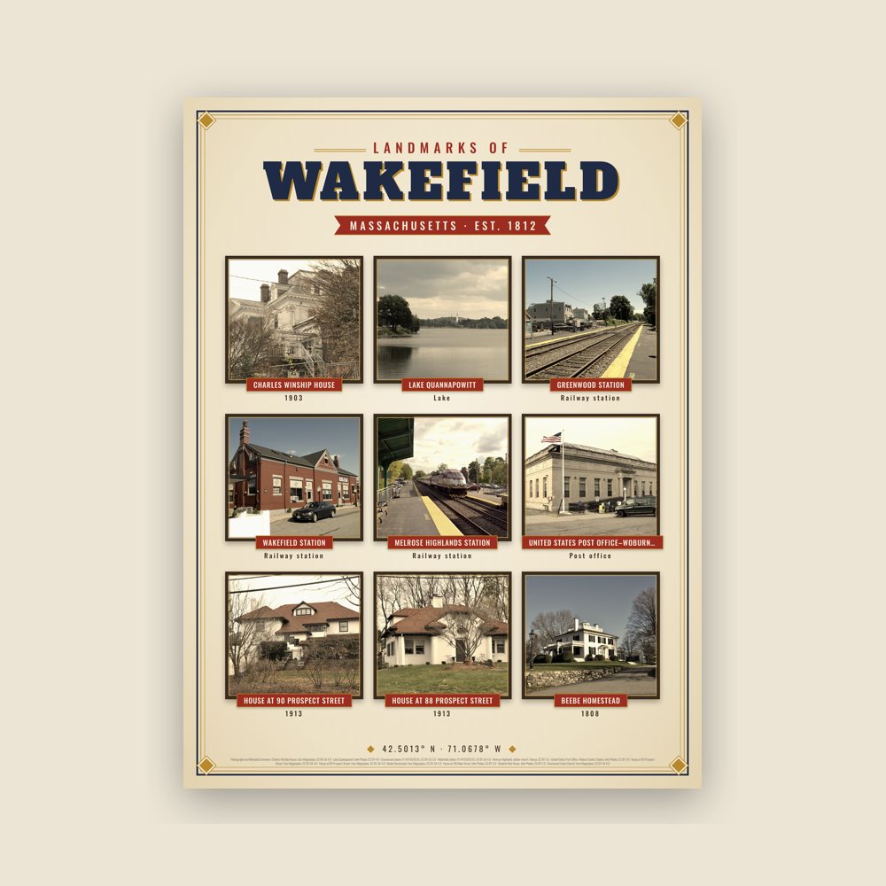 Wakefield Landmarks Photo Poster