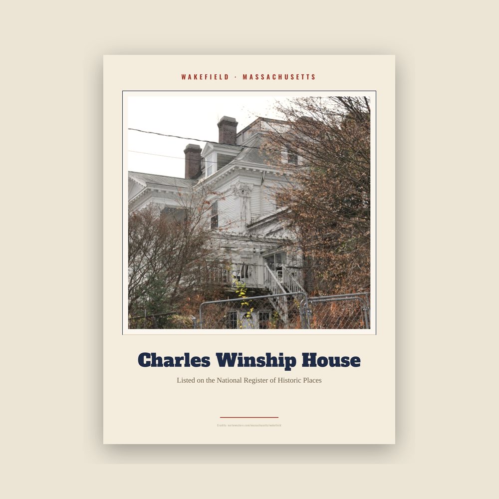 Wakefield Charles Winship House Landmark Print