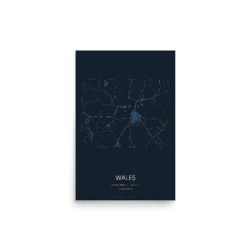 Wales Street Map Poster · Midnight