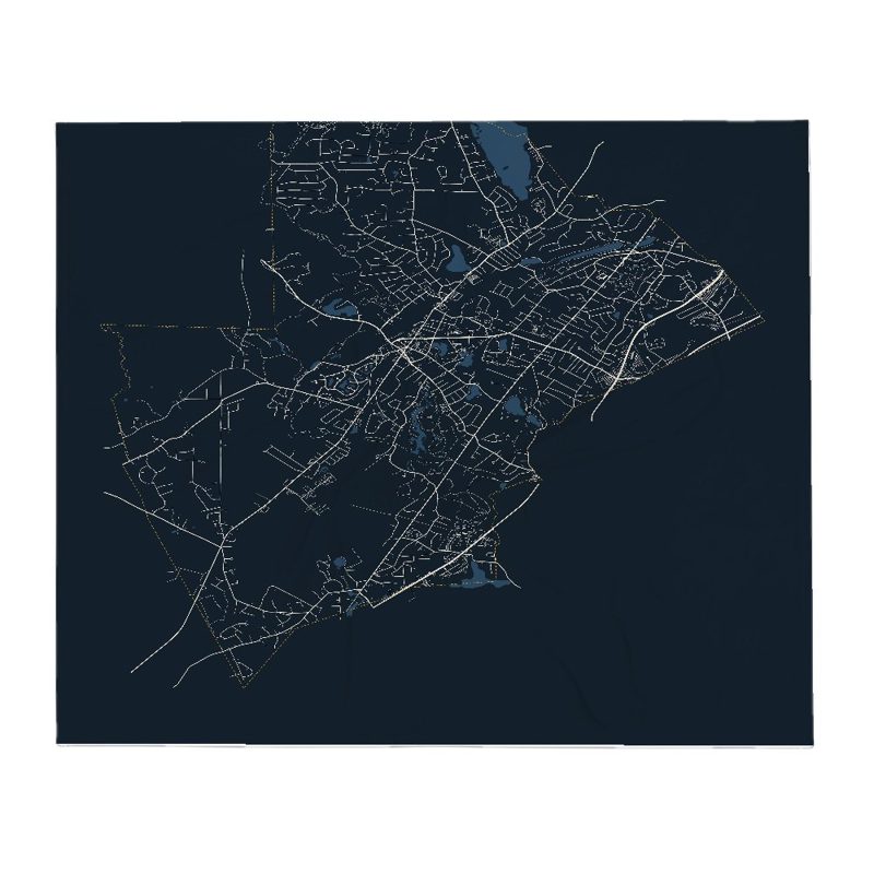 Walpole Street Map Throw Blanket