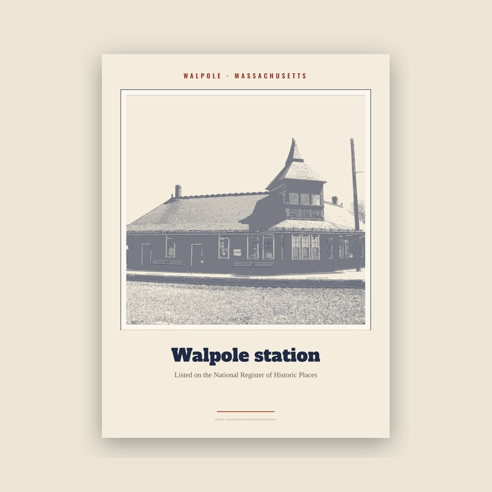 Walpole Walpole station Landmark Print