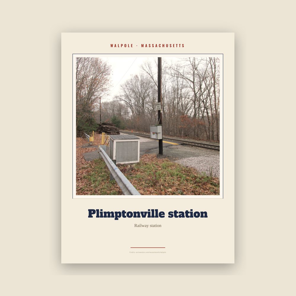 Walpole Plimptonville station Landmark Print