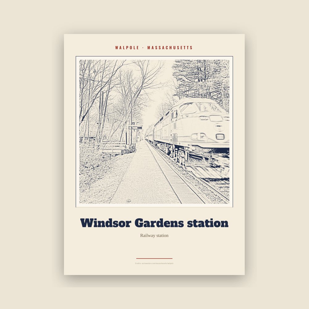 Walpole Windsor Gardens station Landmark Print