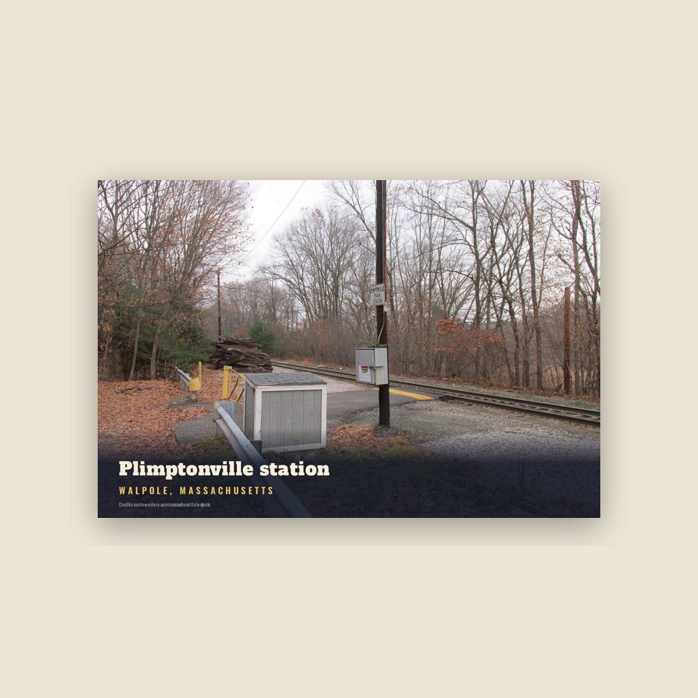 Walpole Plimptonville station Postcard