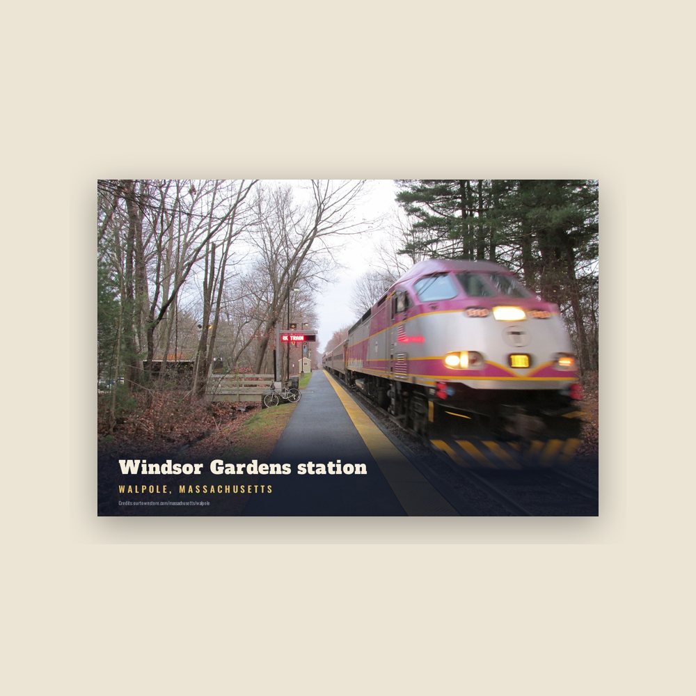 Walpole Windsor Gardens station Postcard