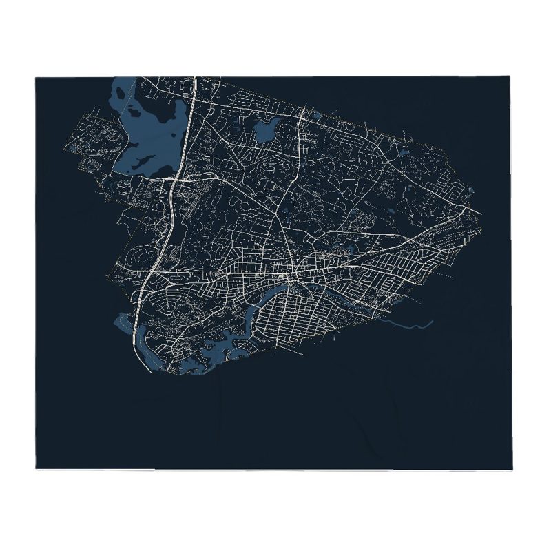 Waltham Street Map Throw Blanket