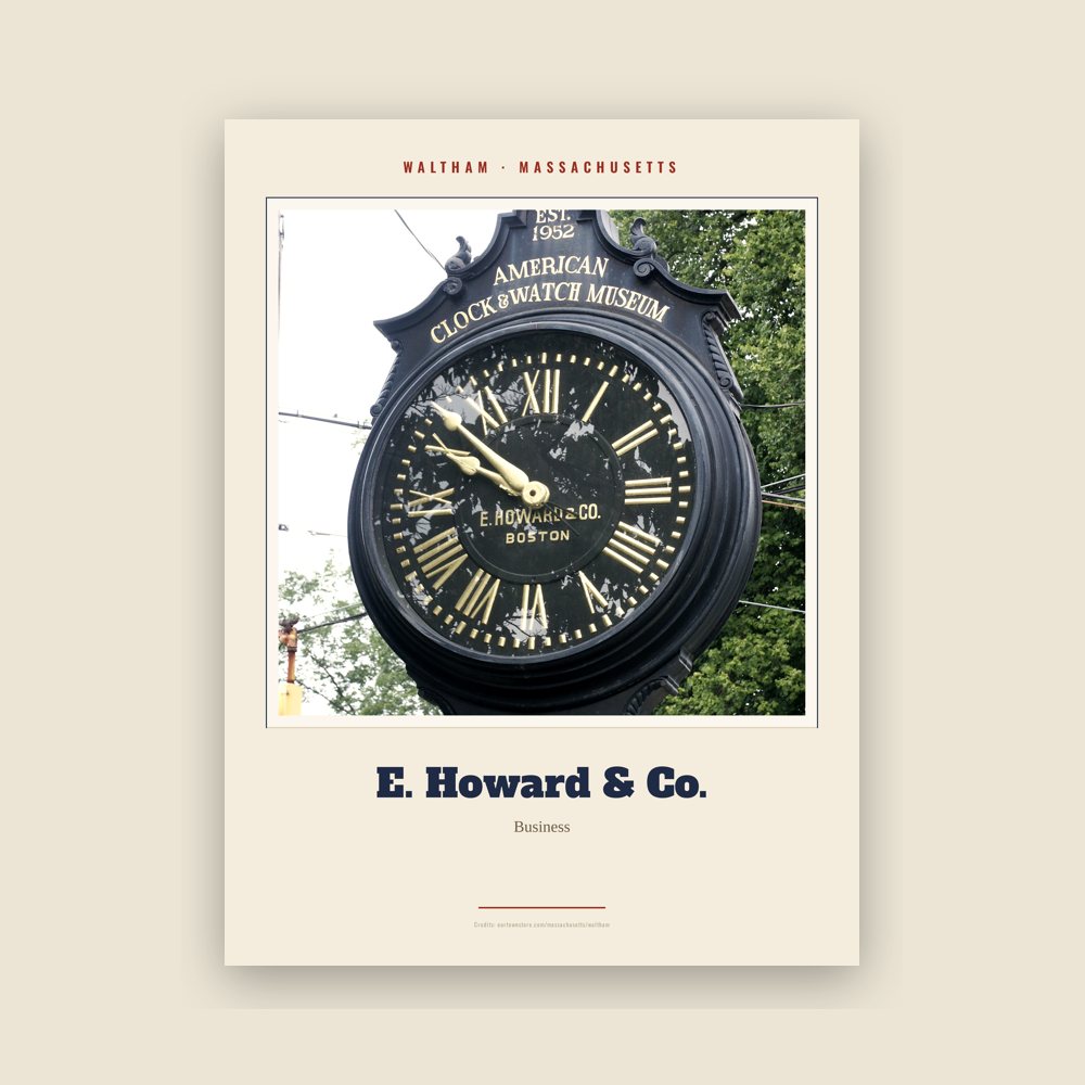 Waltham E. Howard & Co. Landmark Print