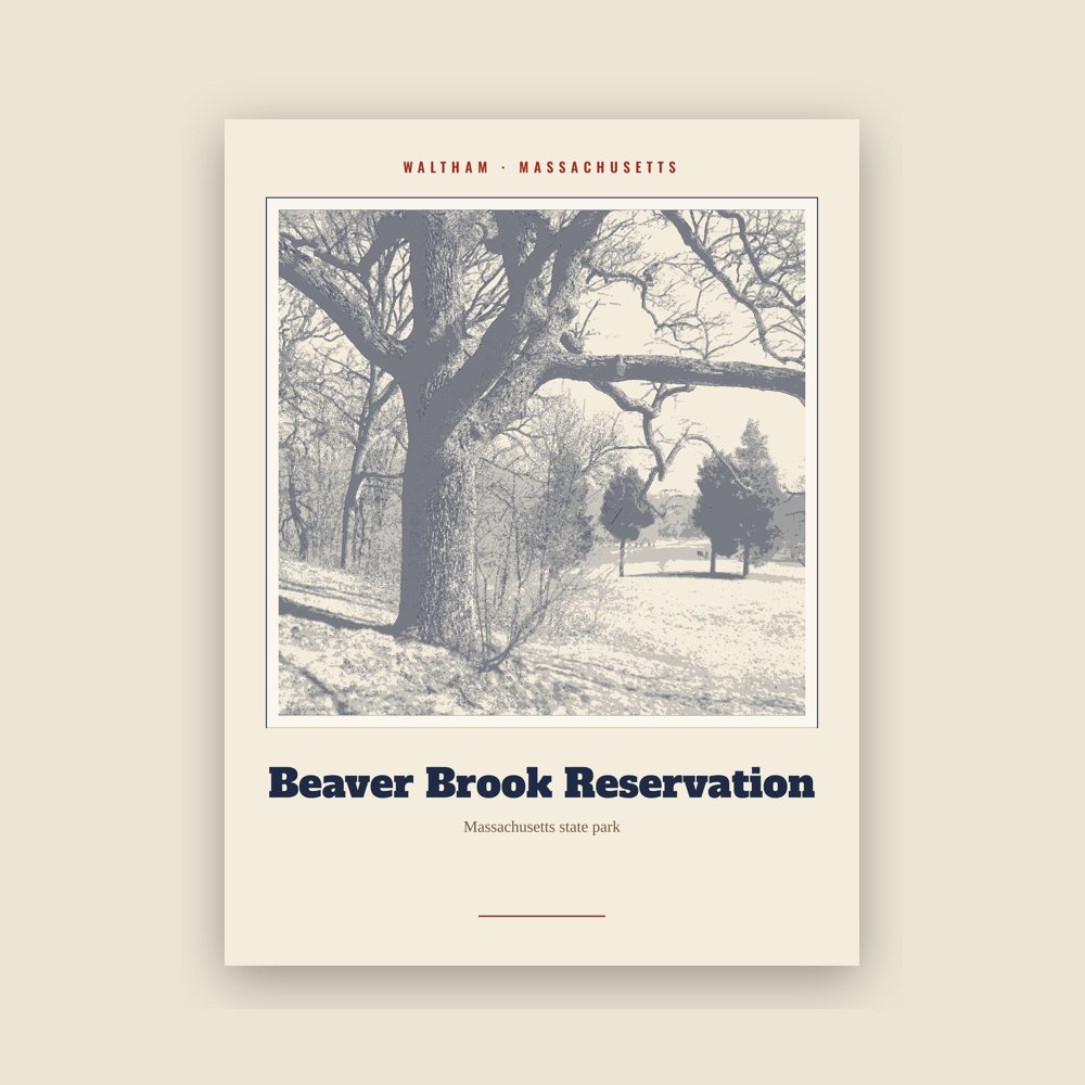 Waltham Beaver Brook Reservation Landmark Print