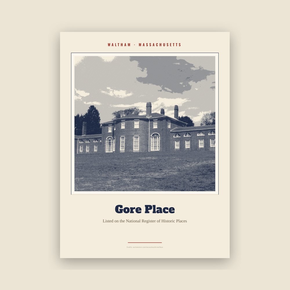 Waltham Gore Place Landmark Print