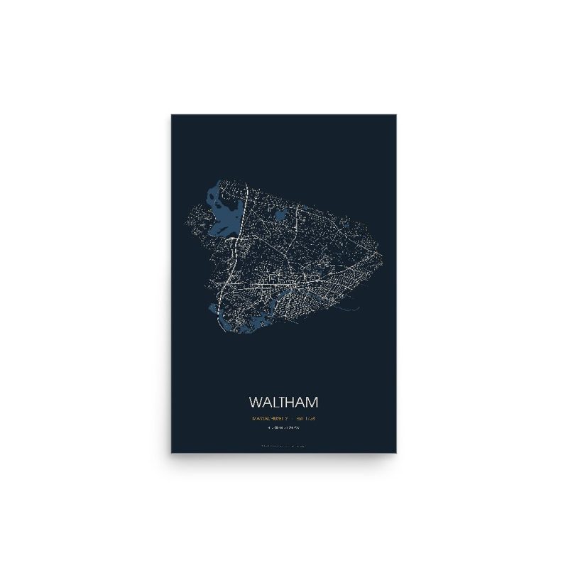 Waltham Street Map Poster · Midnight