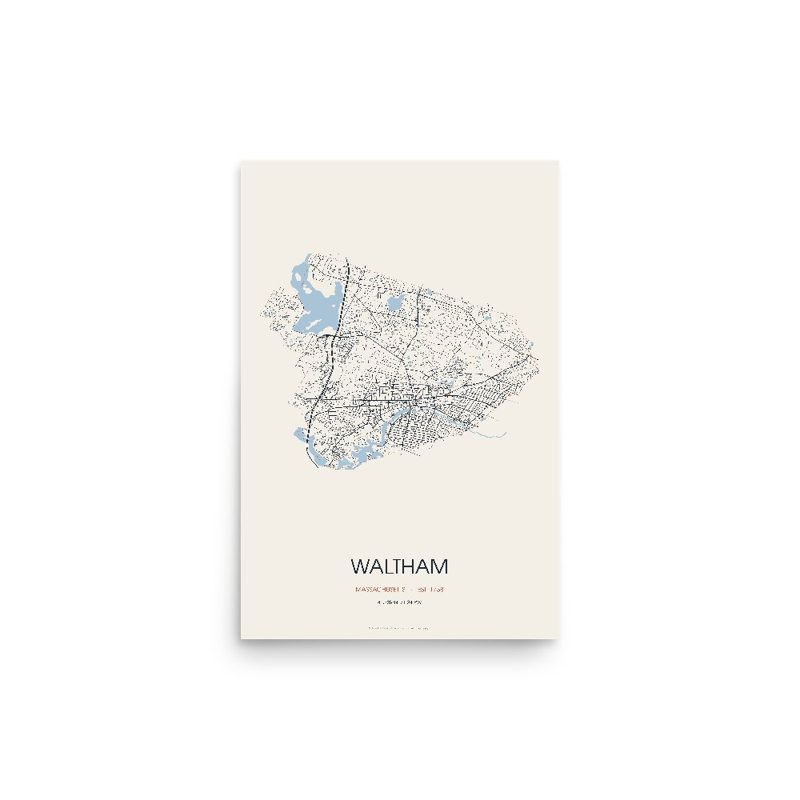 Waltham Street Map Poster · Linen