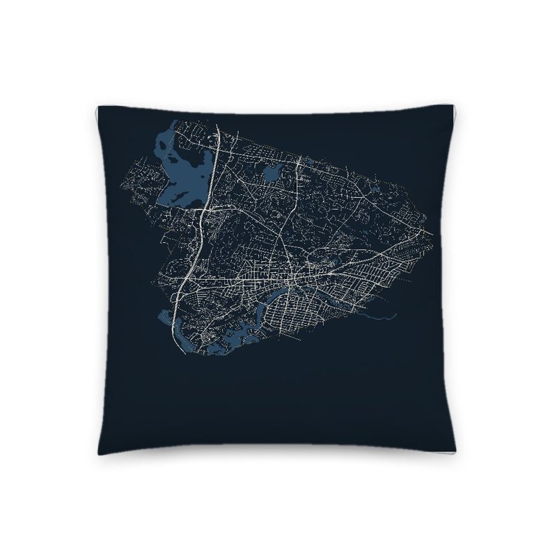 Waltham Map Throw Pillow