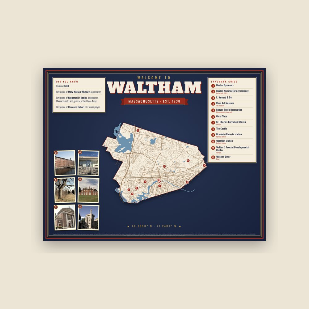 Waltham Map Placemat