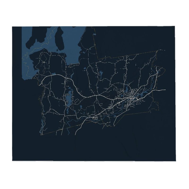 Ware Street Map Throw Blanket