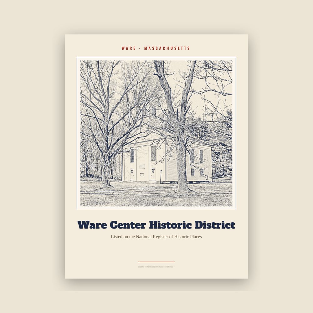 Ware Ware Center Historic District Landmark Print
