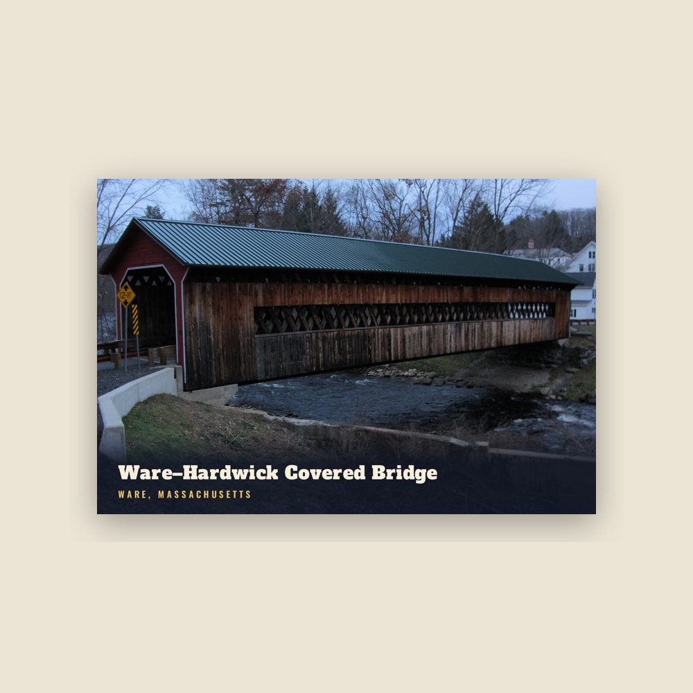 Ware Ware–Hardwick Covered Bridge Postcard