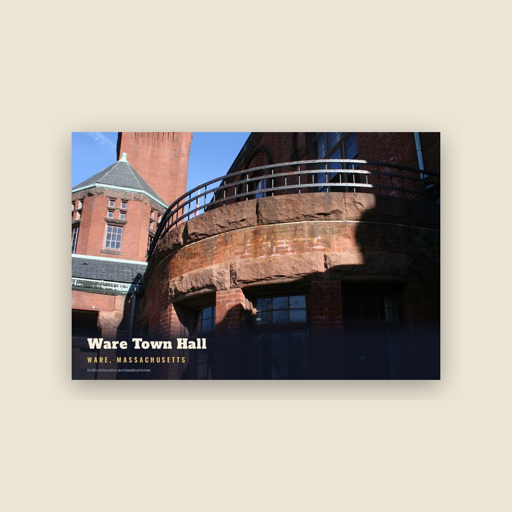 Ware Ware Town Hall Postcard