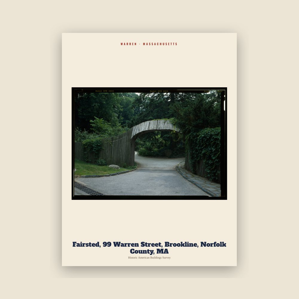 Warren Fairsted, 99 Warren Street, Brookline, Norfolk County, MA Archive Print