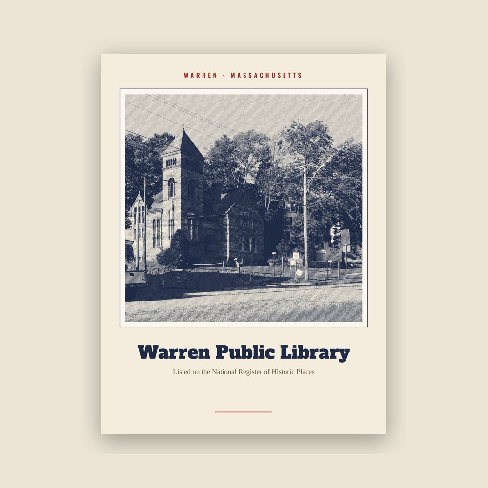 Warren Warren Public Library Landmark Print