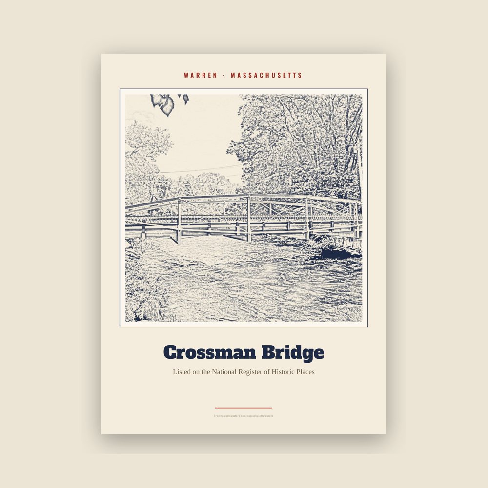 Warren Crossman Bridge Landmark Print