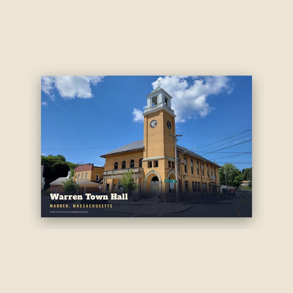 Warren Warren Town Hall Postcard