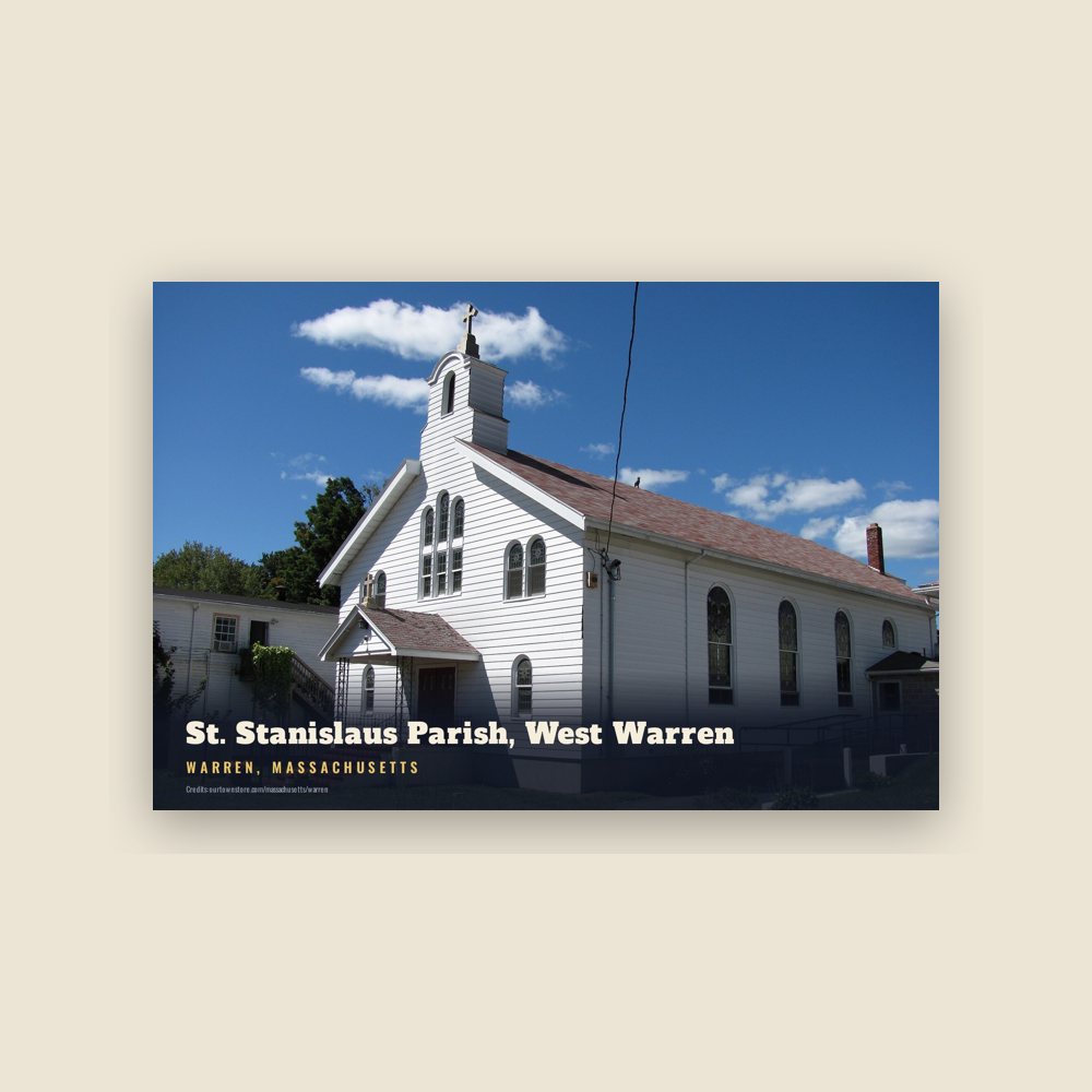 Warren St. Stanislaus Parish, West Warren Postcard