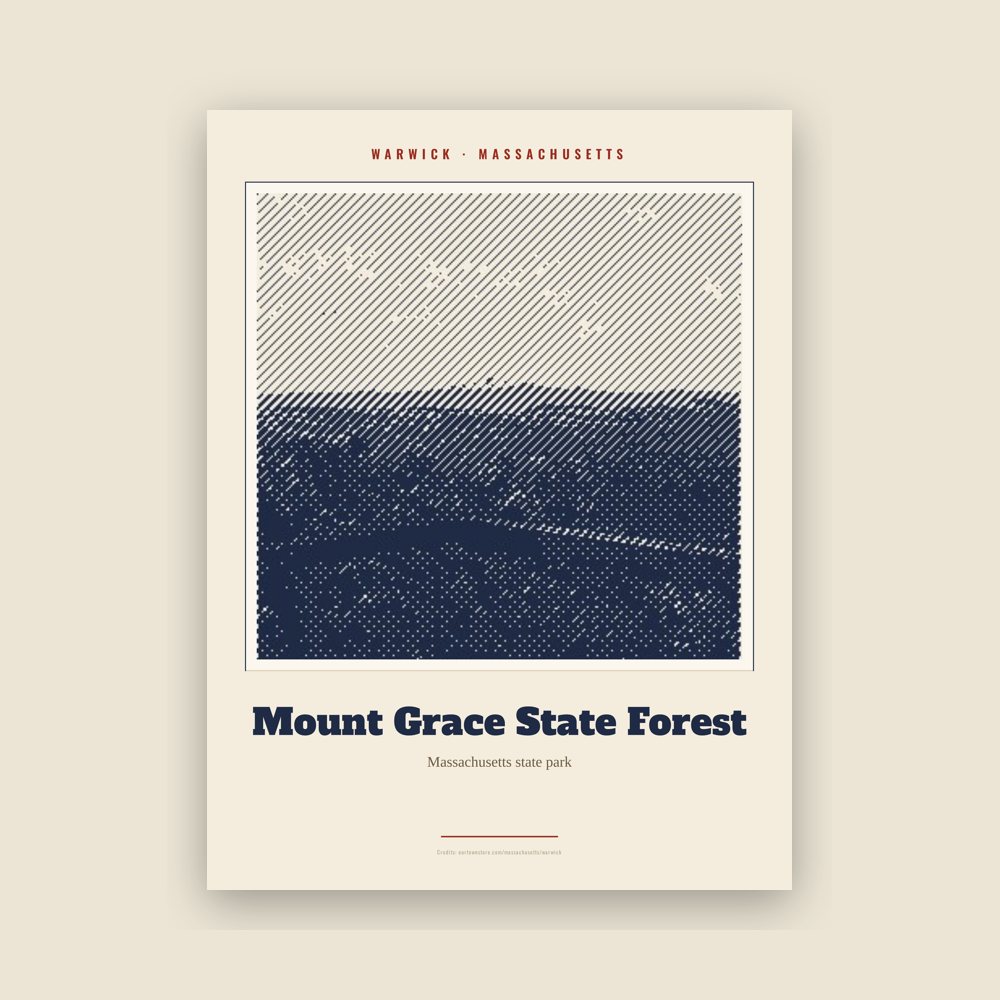 Warwick Mount Grace State Forest Landmark Print
